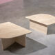 Paire de tables de salon modernist en travertin 1970s