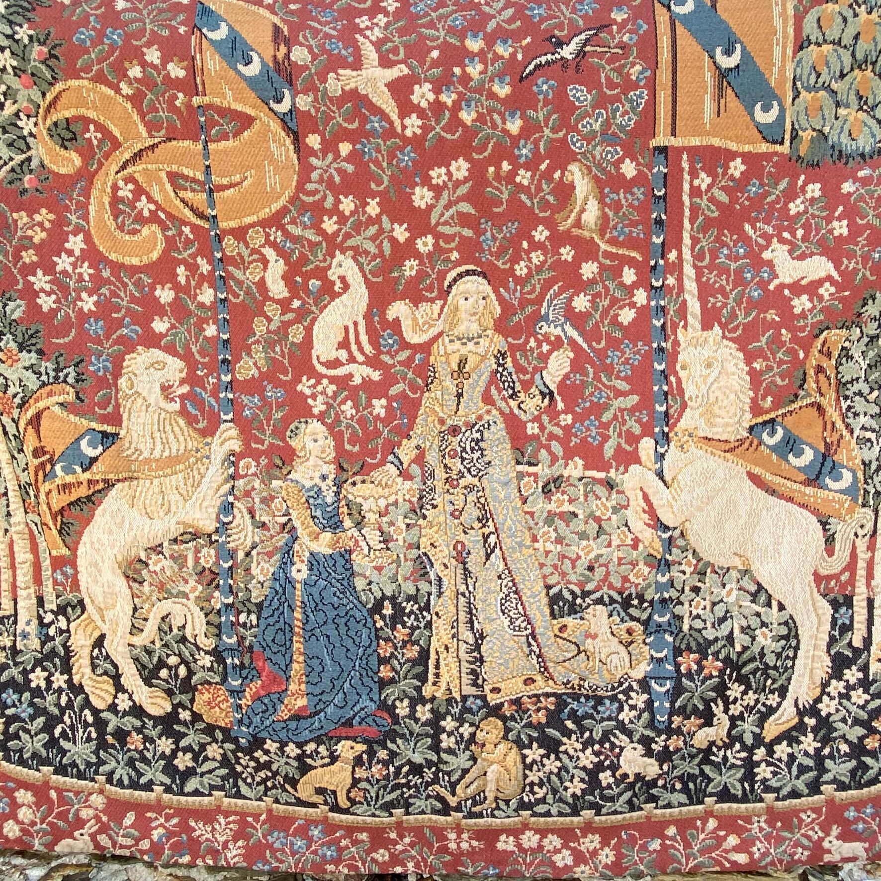 Grande tapisserie jacquard "La Dame à la Licorne" 130X180 cm