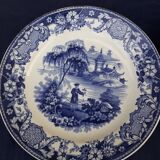 2 plates in opaque porcelain by Creil Sté Cricq Casaux and Co. gold medal 1834