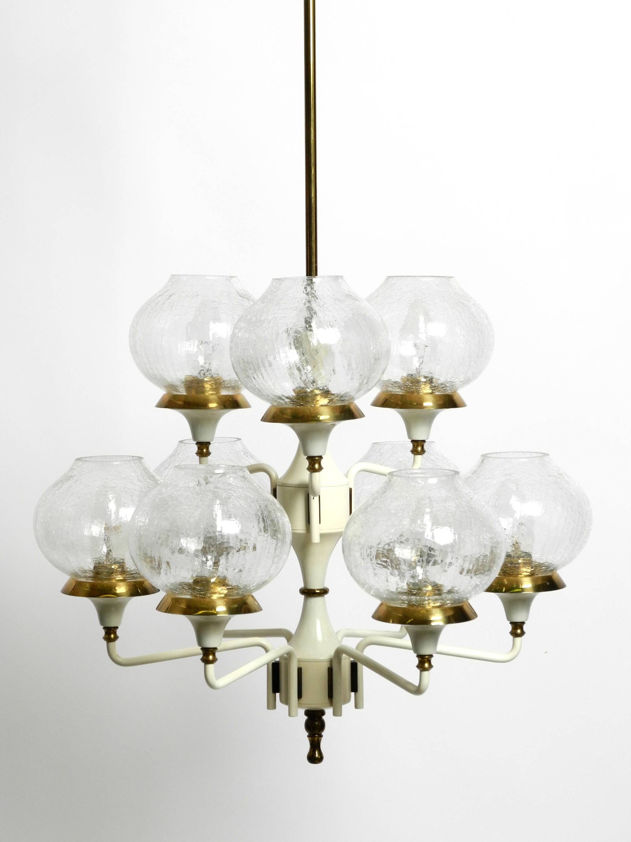 Beautiful 1960s brass glass Tulipan ceiling lamp by Hans Agne Jakobsson