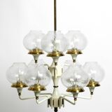 Beautiful 1960s brass glass Tulipan ceiling lamp by Hans Agne Jakobsson