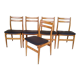 Suite de 5 chaises vintages scandinaves teck 1 simili cuir