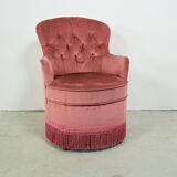 Pink velvet boudoir cocktail armchair