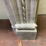 Louis XVI style fireplace in white Carrara marble, 19th century