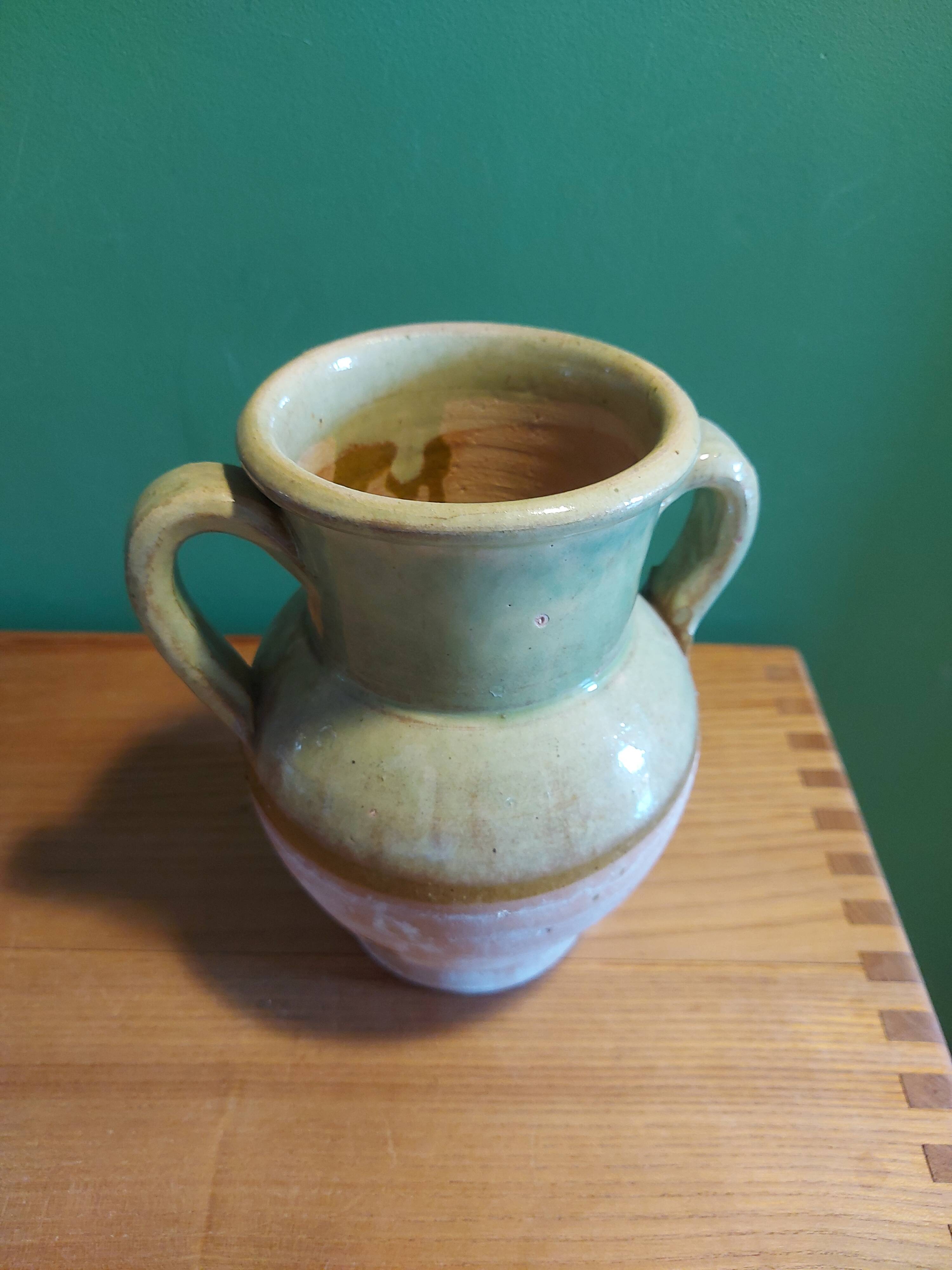 Glazed terracotta pot