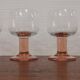 Set of 4 large glasses with pink feet Luminarc France