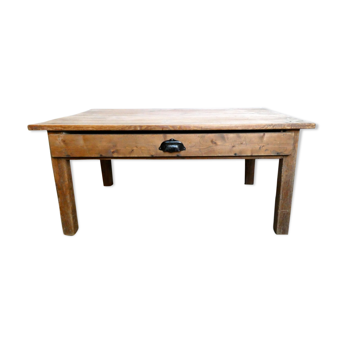 Coffee table in solid wood with a drawer