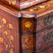 Small Dutch display cabinet in floral marquetry.