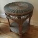 Side round table in rattan