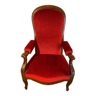 Voltaire armchair with reclining backrest