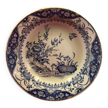 Shallow dish Creil and Montereau, Yedo, ideogram XIX century - 24.5 cm