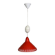 Hala suspension by H. Busquet with red shade and winding system, 1950s.