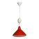 Hala suspension by H. Busquet with red shade and winding system, 1950s.