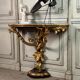 Carved and Gilded Wooden Console Imitating Natural Wood, Italy circa 1880