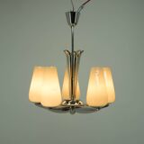 Rare Nickel-Plated Chandelier by Drukov, 1940s