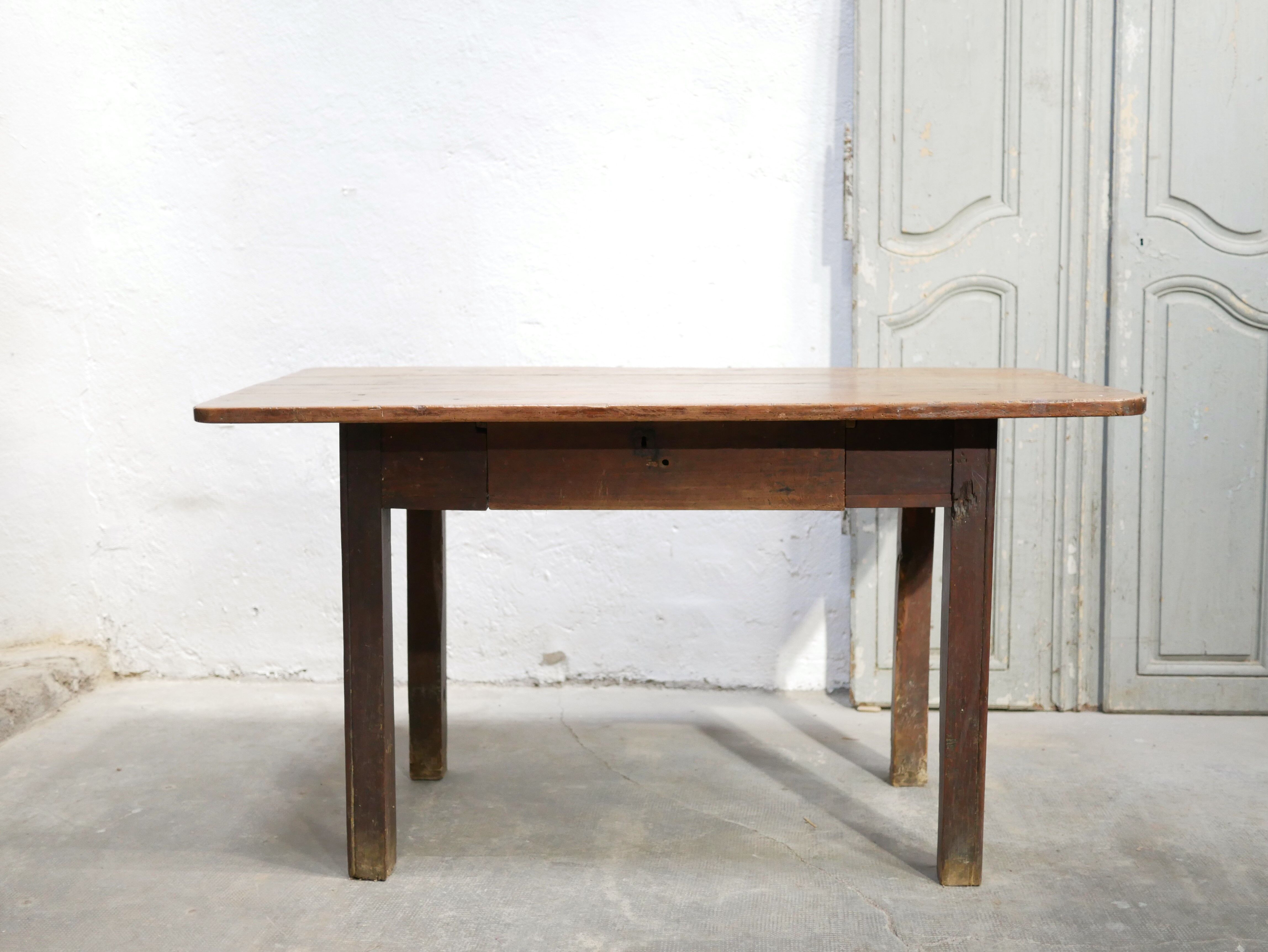 Vintage wooden farmhouse dining table