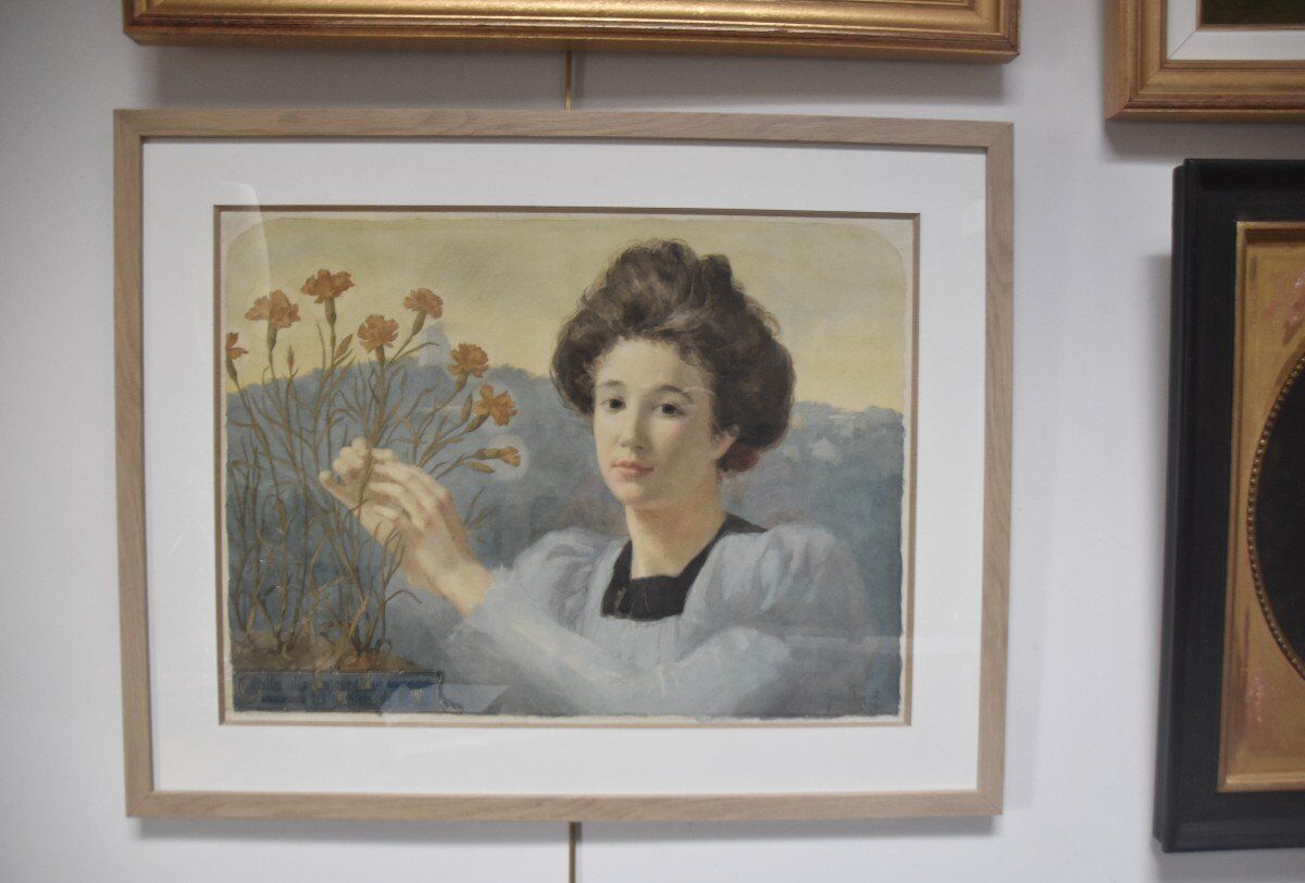 Gustave Riquet (1866-1938) The Carnations of Life, 1898 Watercolour Signed