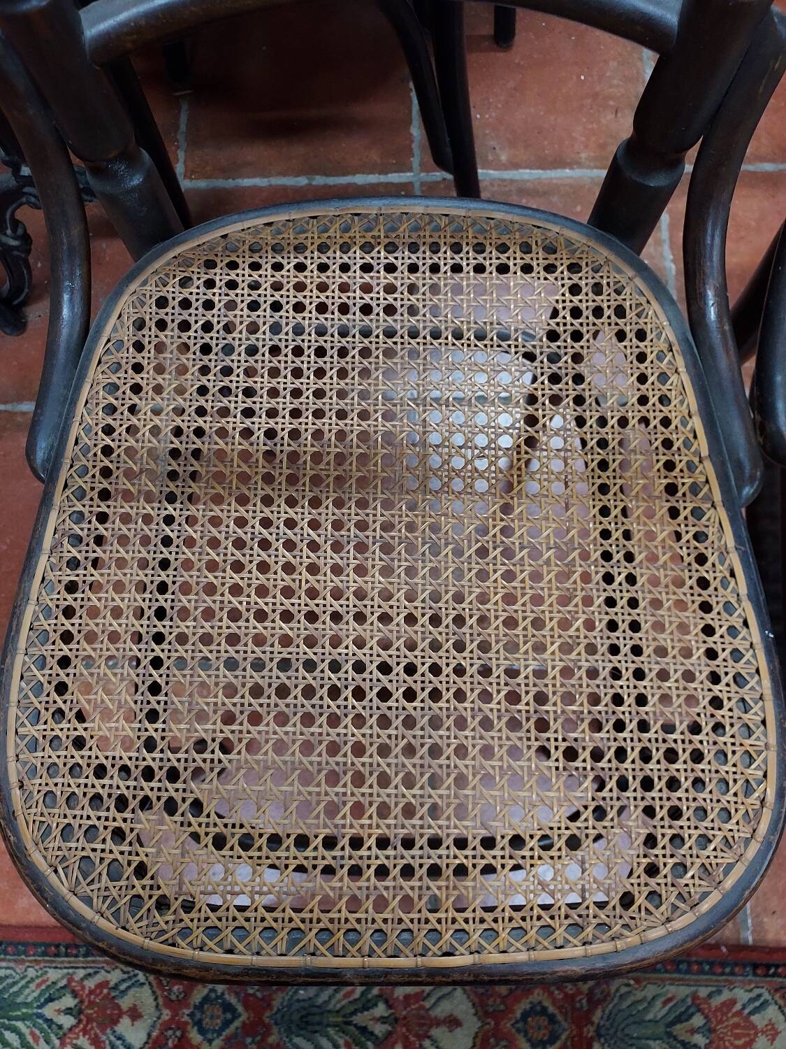 FISCHEL brand caned bistro chairs x 2