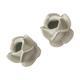 Two white porcelain flower candlesticks