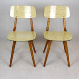Vintage Formica and Wood Chairs from TON, 1960s, Set of 2