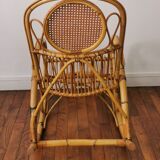 Rocking-chair in balboa and rattan