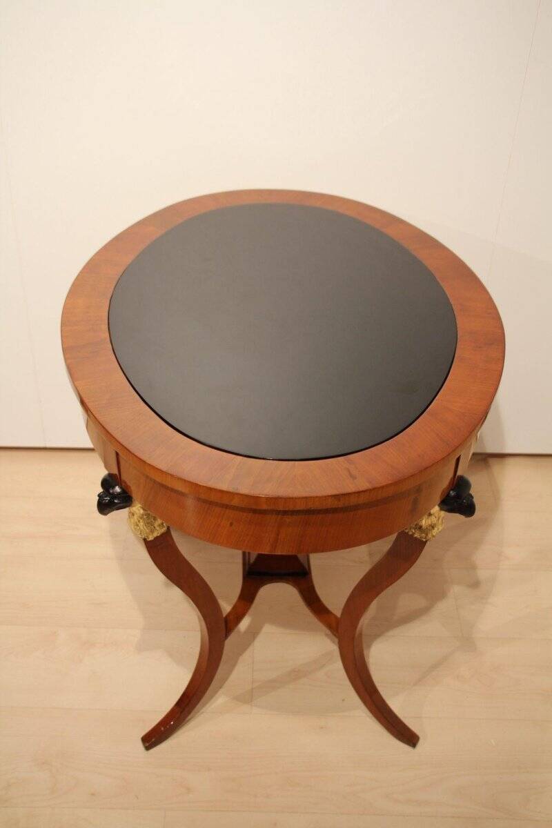 Biedermeier Cherry Veneer Gold-Leaf Center Table, Austria, 1820s