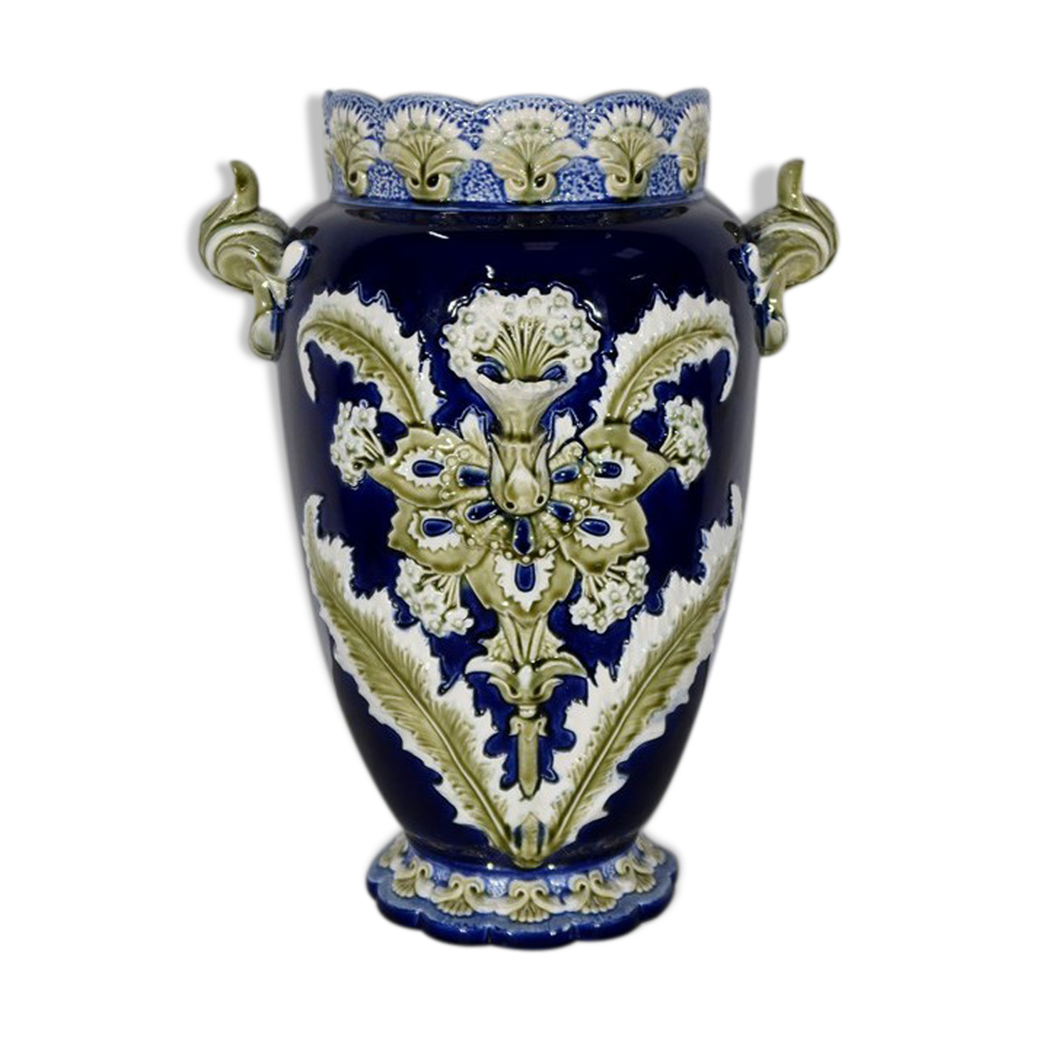 Earthenware vase, faience factory of fives lille - early twentieth century