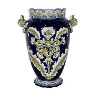 Vase en faïence, faïencerie de fives lille - début xxe