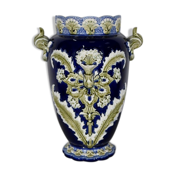 Vase en faïence, faïencerie de fives lille - début xxe