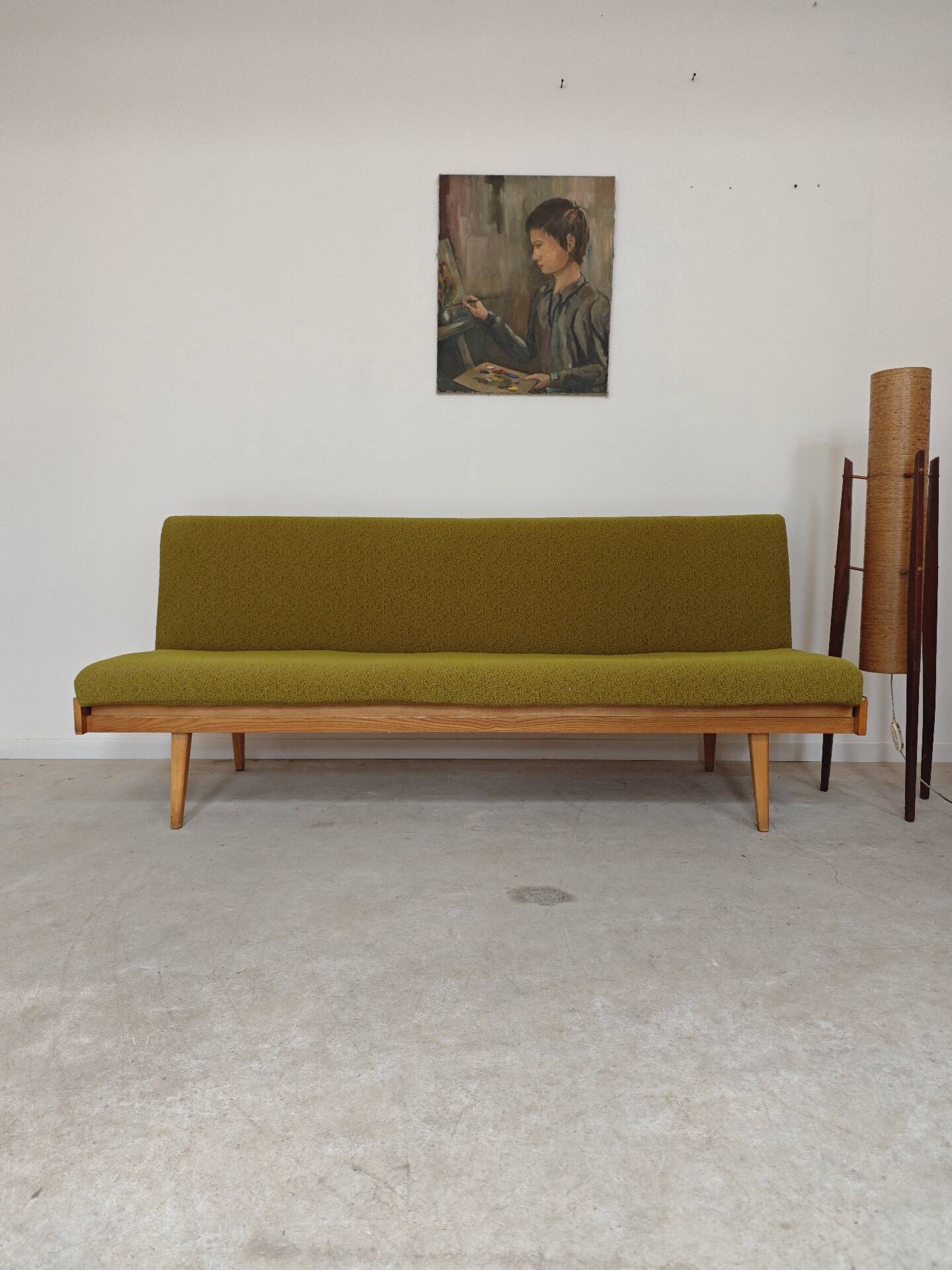 Folding daybed green Interier Praha Ex Czechoslovakia