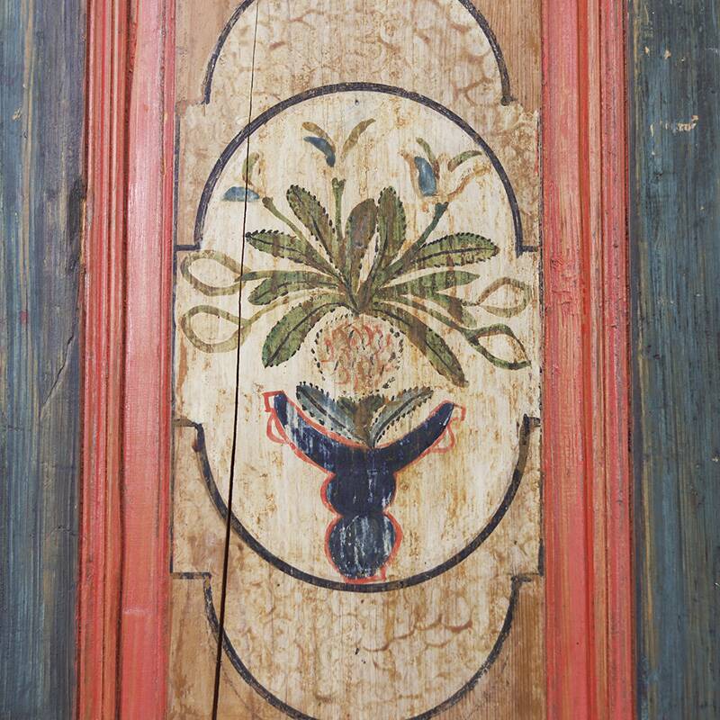 Painted Folk Art Bridal Cabinet