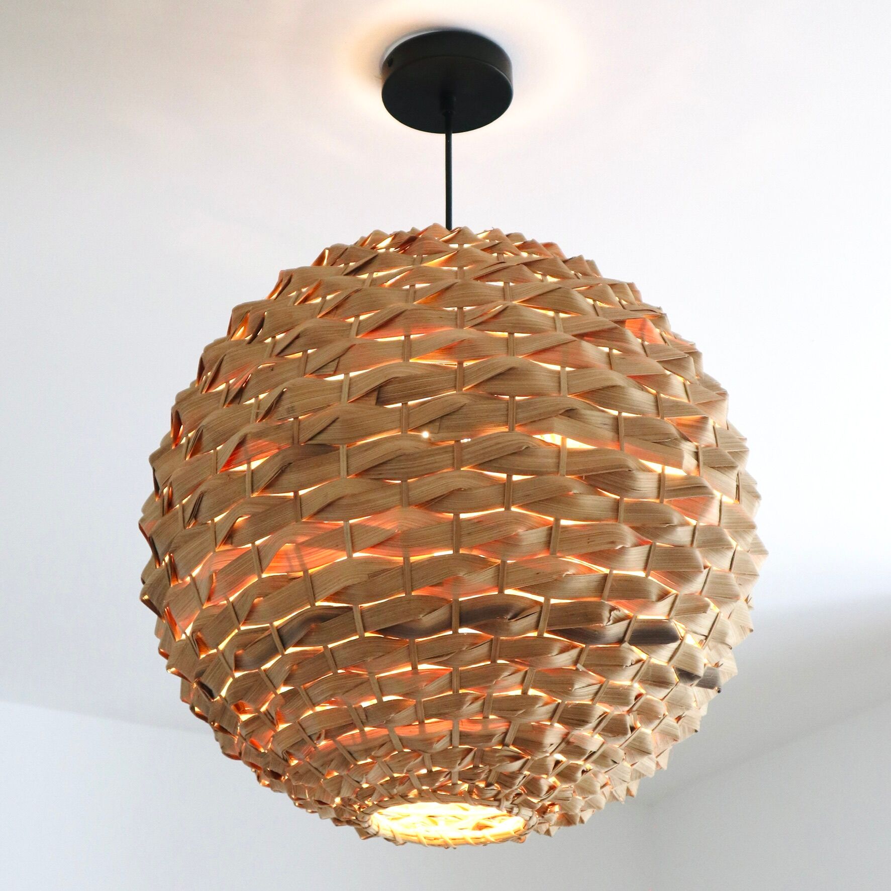Braided palm ball suspension