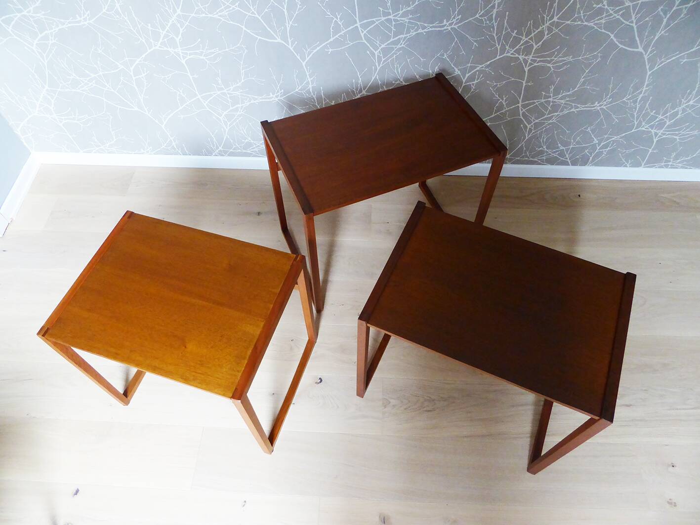 Small teak nesting tables
