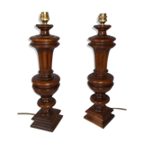 Pair of feet of walnut lamps