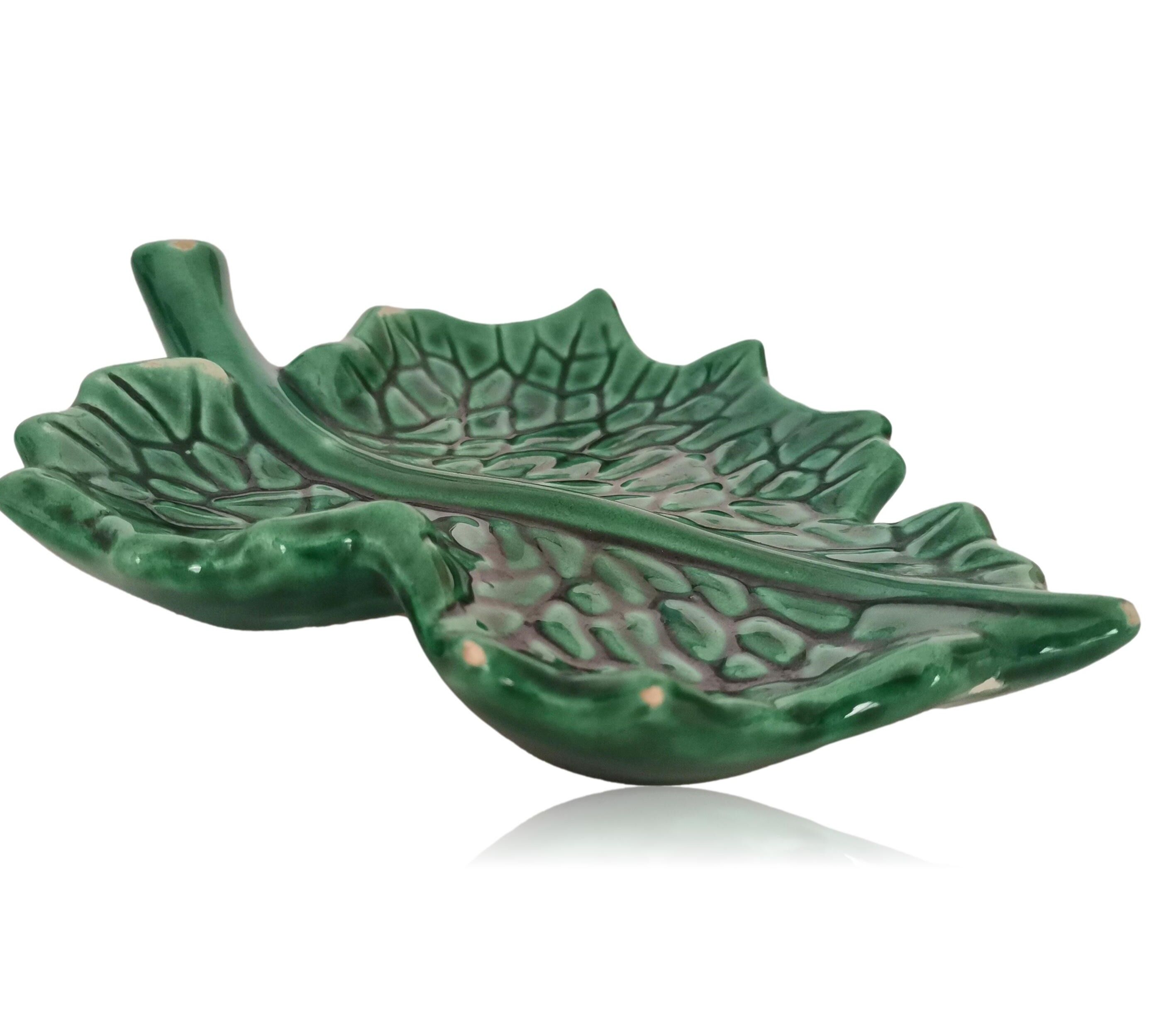 Green leaf trinket bowl by Vallauris