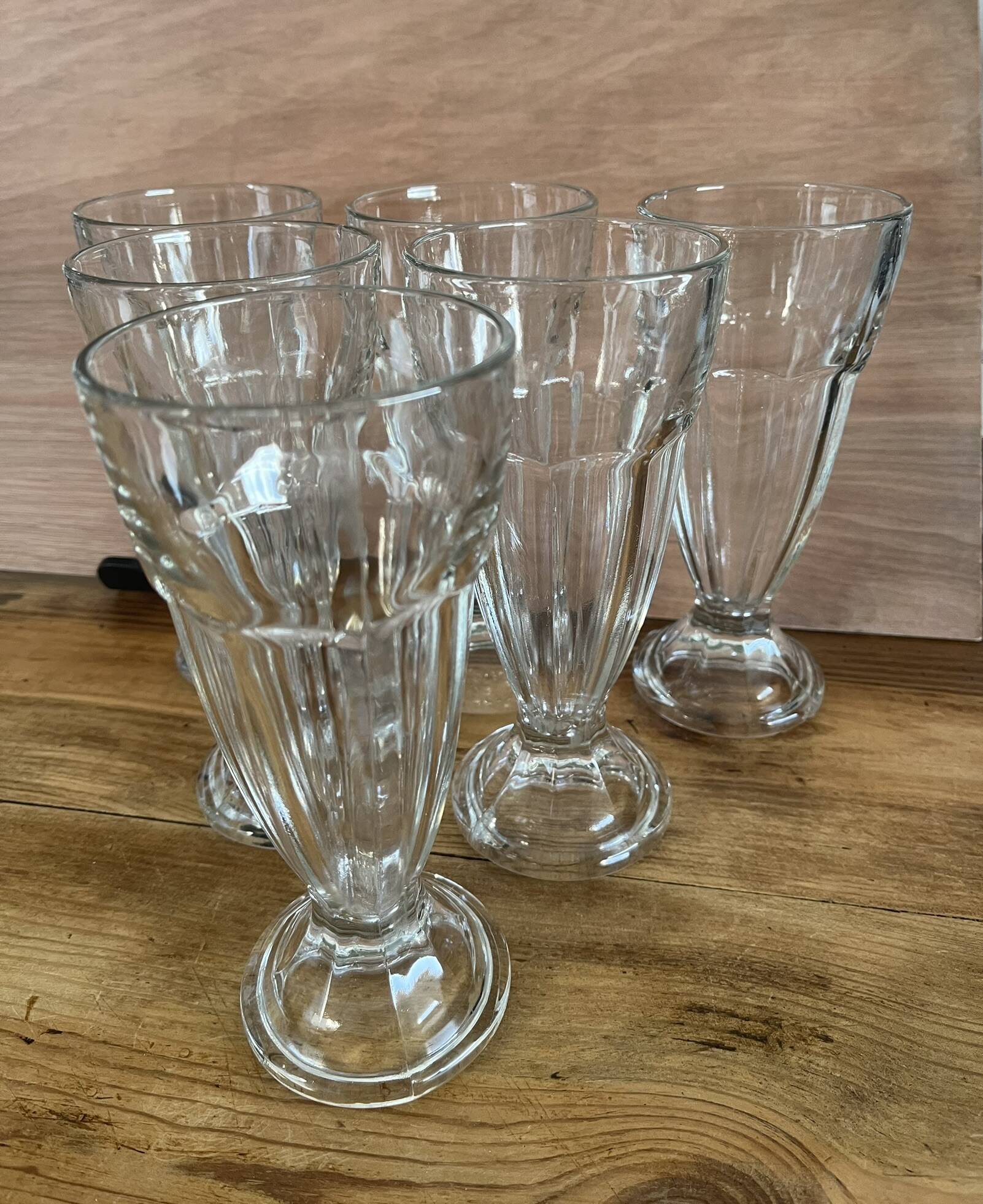 6 glass ice cream bowls