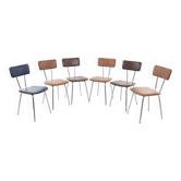 Set of 6 mid-century chrome dining chairs, Czechoslovakia, 1960s