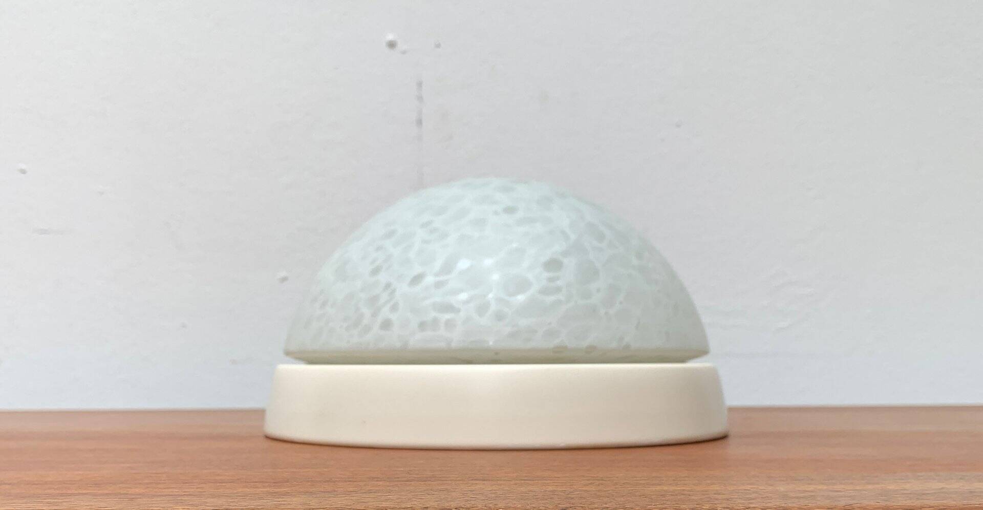 Suspension or wall lamp moon in glass from the vintage German space era by Peill & Putzler, 1970s.