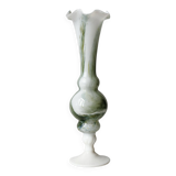 Green and white opaline soliflore vase.
