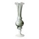 Vase soliflore opaline vert et blanc.