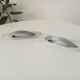 Pair of vintage brushed aluminum furniture handles