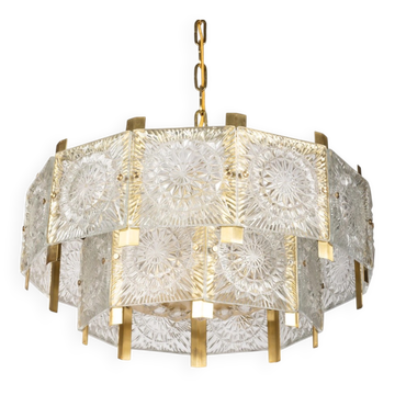Chandelier en verre par Jaroslav Bejvl
