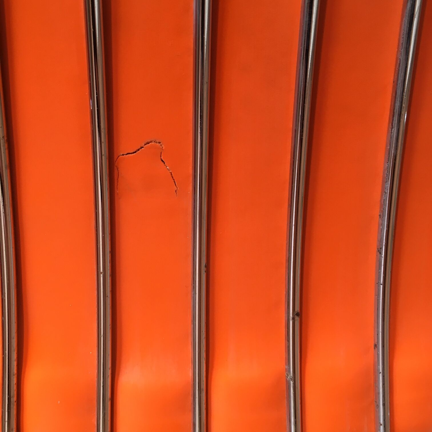 70s chrome metal and skai chair