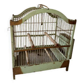 Small old cage in painted wood
