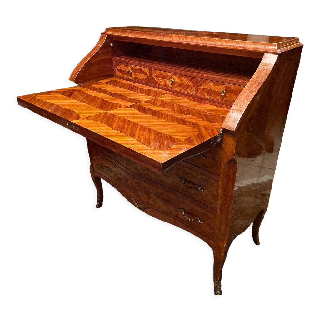 Desk of slope secretary decoration inlaid transition louis xv louis xvi ...