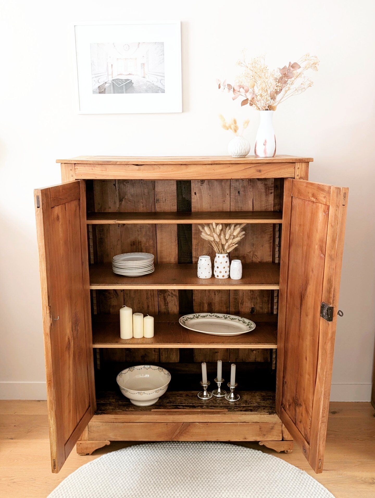 Antique solid wood sideboard