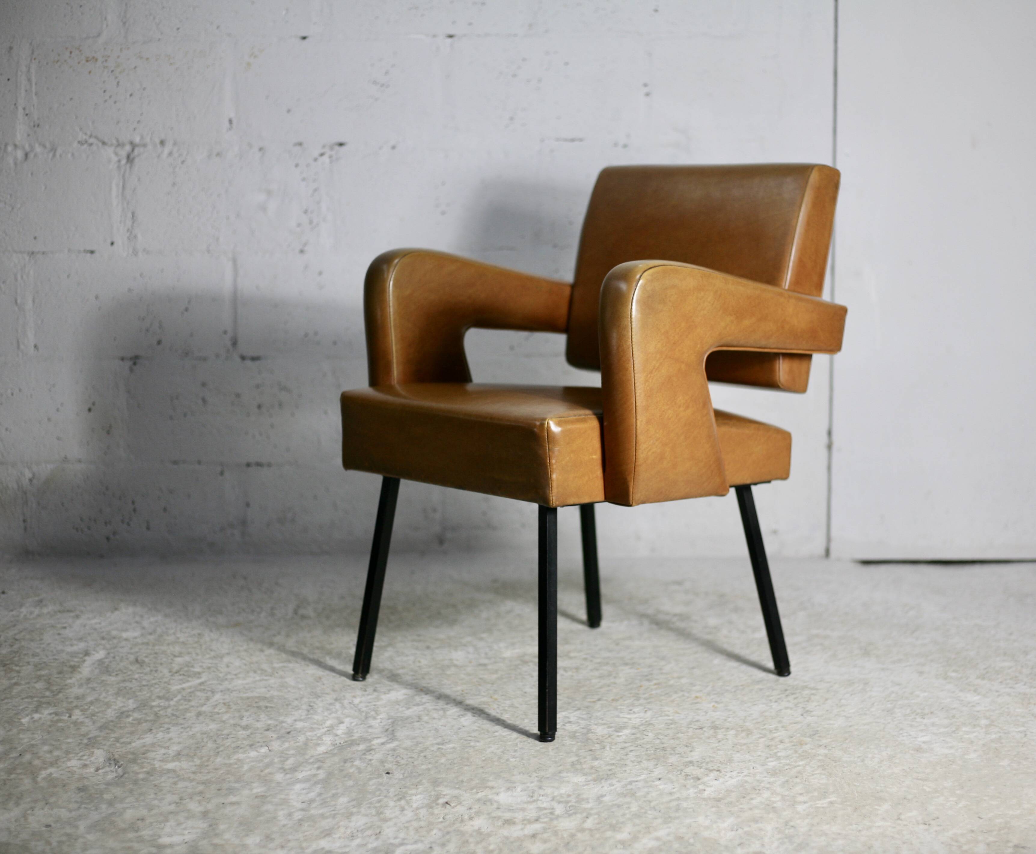 Armchair Jacques Adnet, style circa 1955
