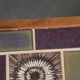 Pair of rosewood lamp tables, inlaid with coloured tiles