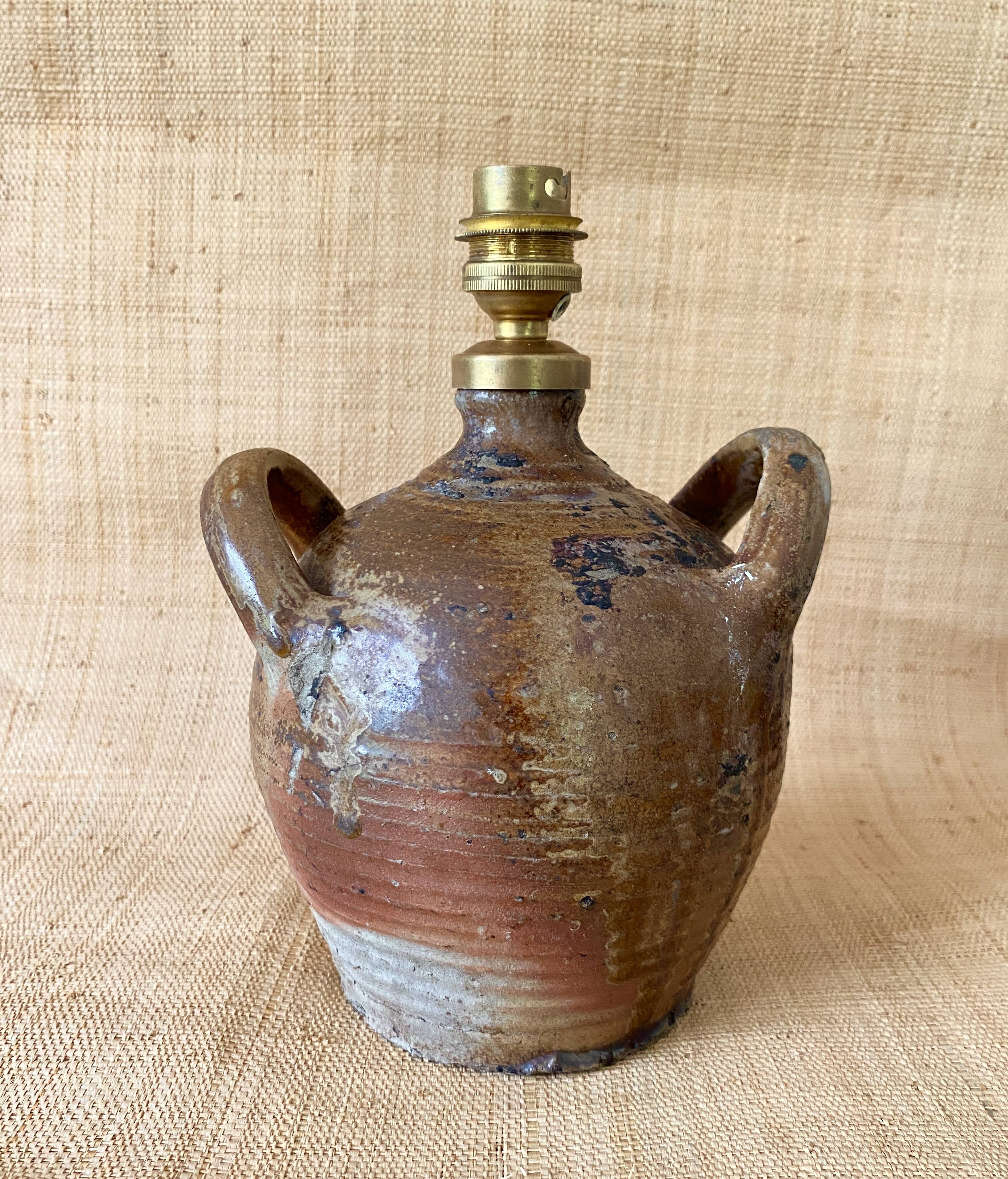 Stoneware lamp with its new 2M fabric cable