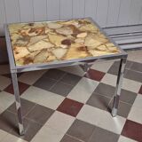 Table basse marbre et inox